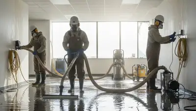 Commercial water damage restoration team drying flooded Santa Rosa, CA property