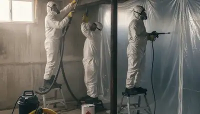 Santa Rosa, CA mold removal team inspecting water damage in a home for restoration services