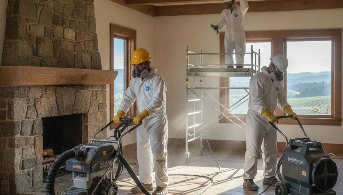 Water damage restoration team serving Santa Rosa, CA with professional cleanup and drying equipment