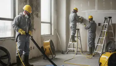 Water damage restoration team in Santa Rosa, CA inspecting a home for flood and leak damage